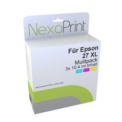 NexoPrint Druckerpatronen 3 Farben Multipack für Epson 27 XL  NX-C13T27154010 günstig kaufen
